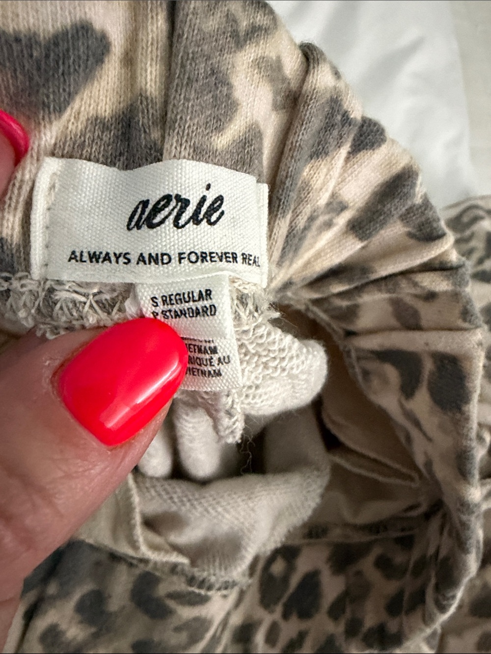 aerie Wide-Leg Leopard Print Trousers - Beige & Taupe - Picture 3 of 3